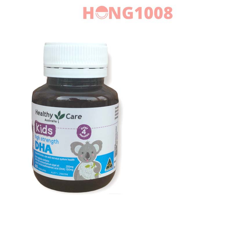 Viên uống Healthy Care Kids High Strength DHA cho bé 60 viên - bổ sung DHA cho bé