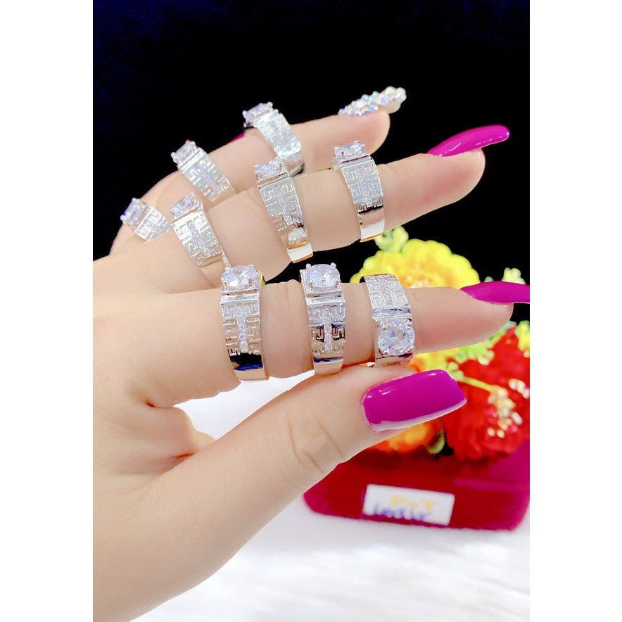Nhẫn nam chạm mạ bạch kim cao cấp P566