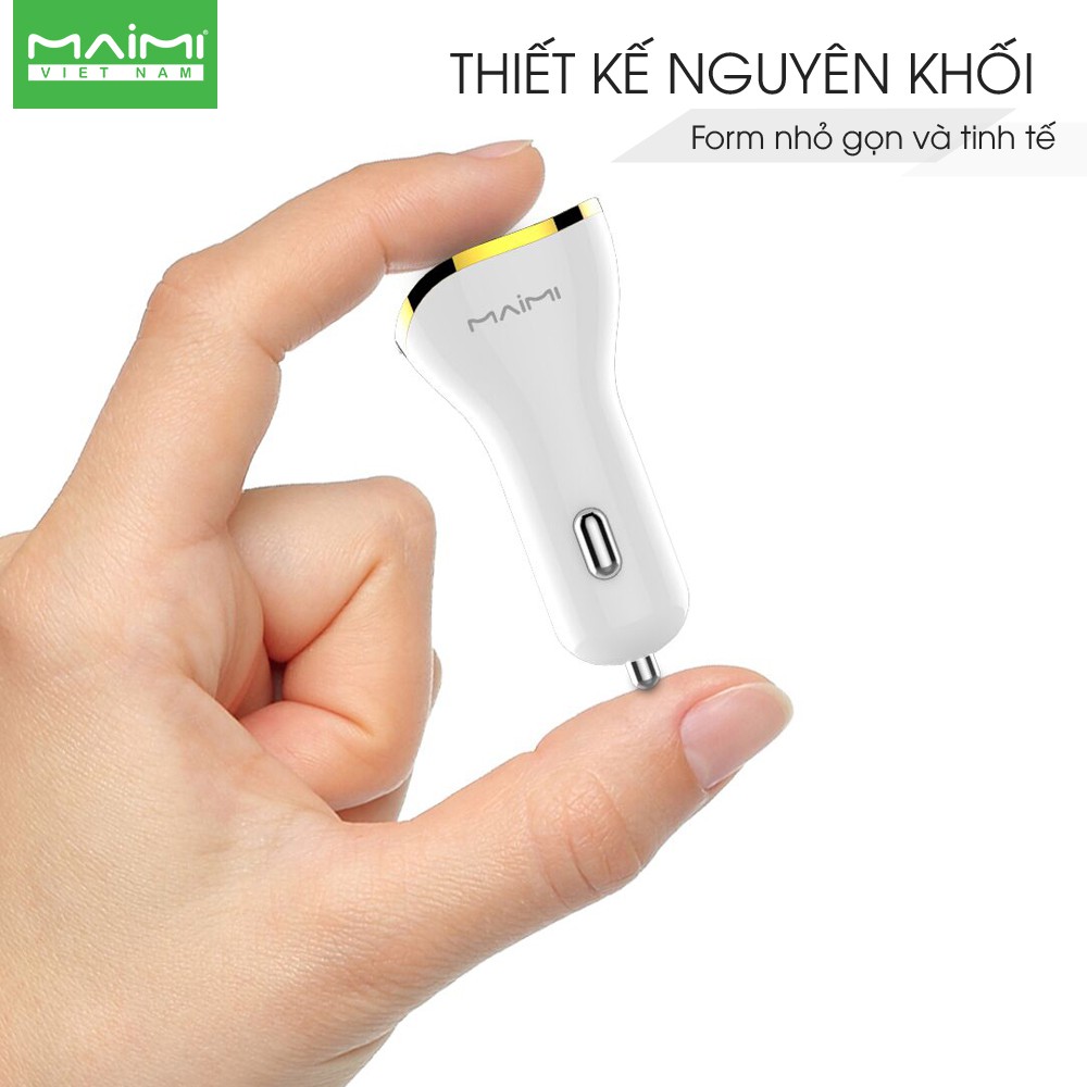 [Mã 2404EL10K giảm 10K đơn 20K] Tẩu sạc 2.4A 2 cổng USB dùng trong xe ô tô MaiMi T5