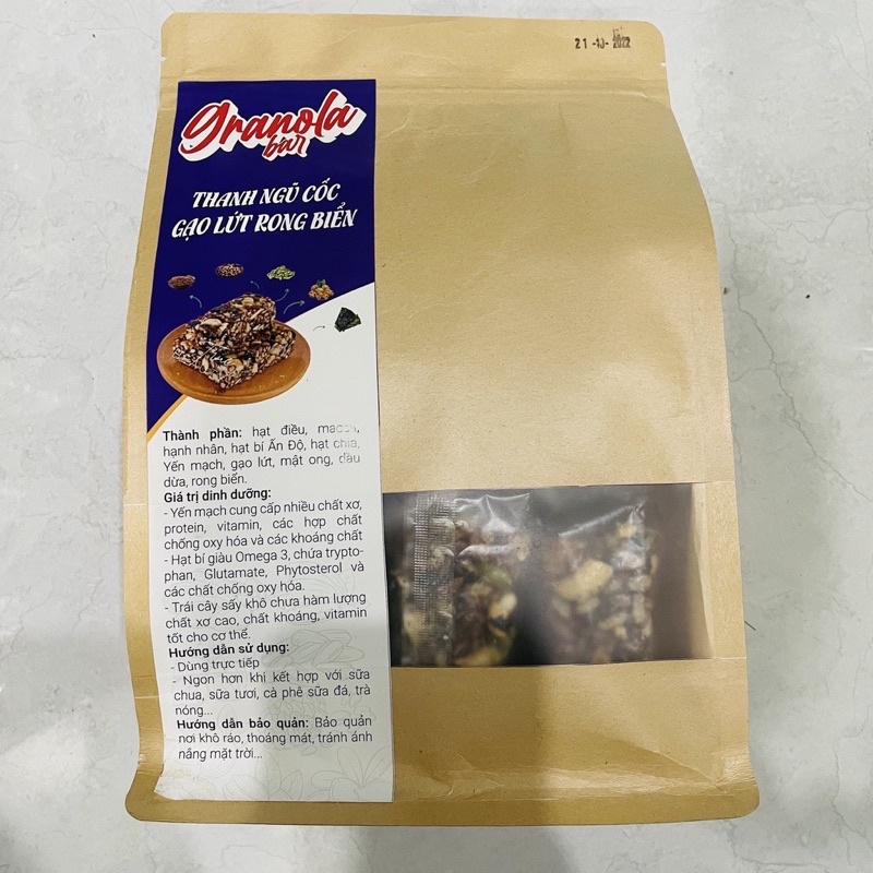 Thanh Cơm Gạo Lứt Ngũ Cốc Chà Bông Rong Biển Ăn Liền Beorganic 300gr