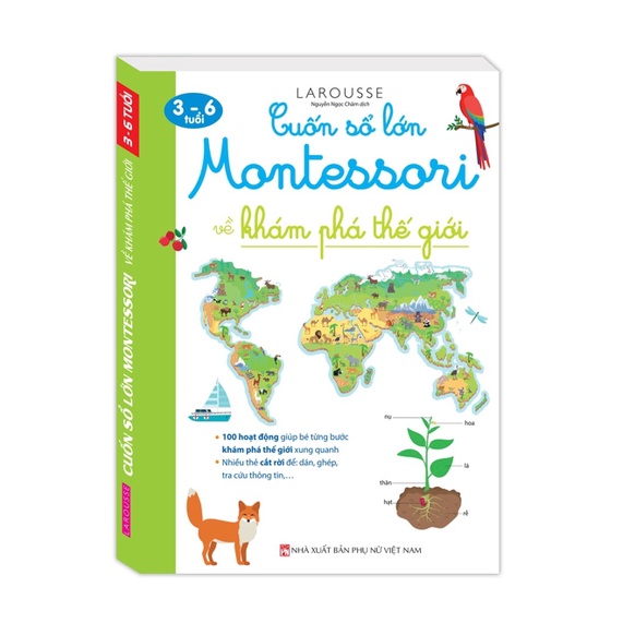 Sách - Combo 3 cuốn  Cuốn sổ lớn Montessori và khám phá ( khoa học + thế giới + lịch sử thế giới )
