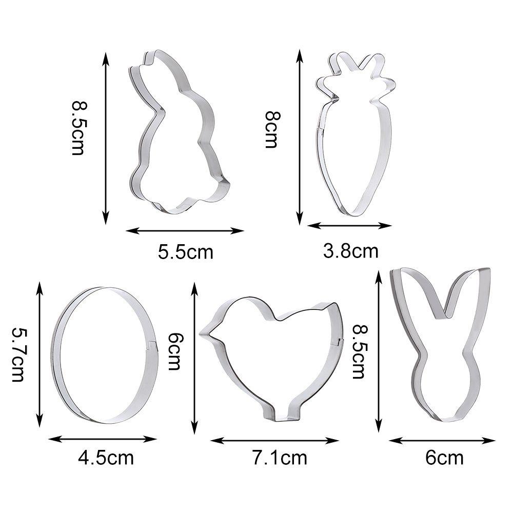 PINEVN Khuôn Làm Bánh &amp; Trứng Phục Sinh Hình Thỏ Phục Sinh Bằng Thép Không Gỉ