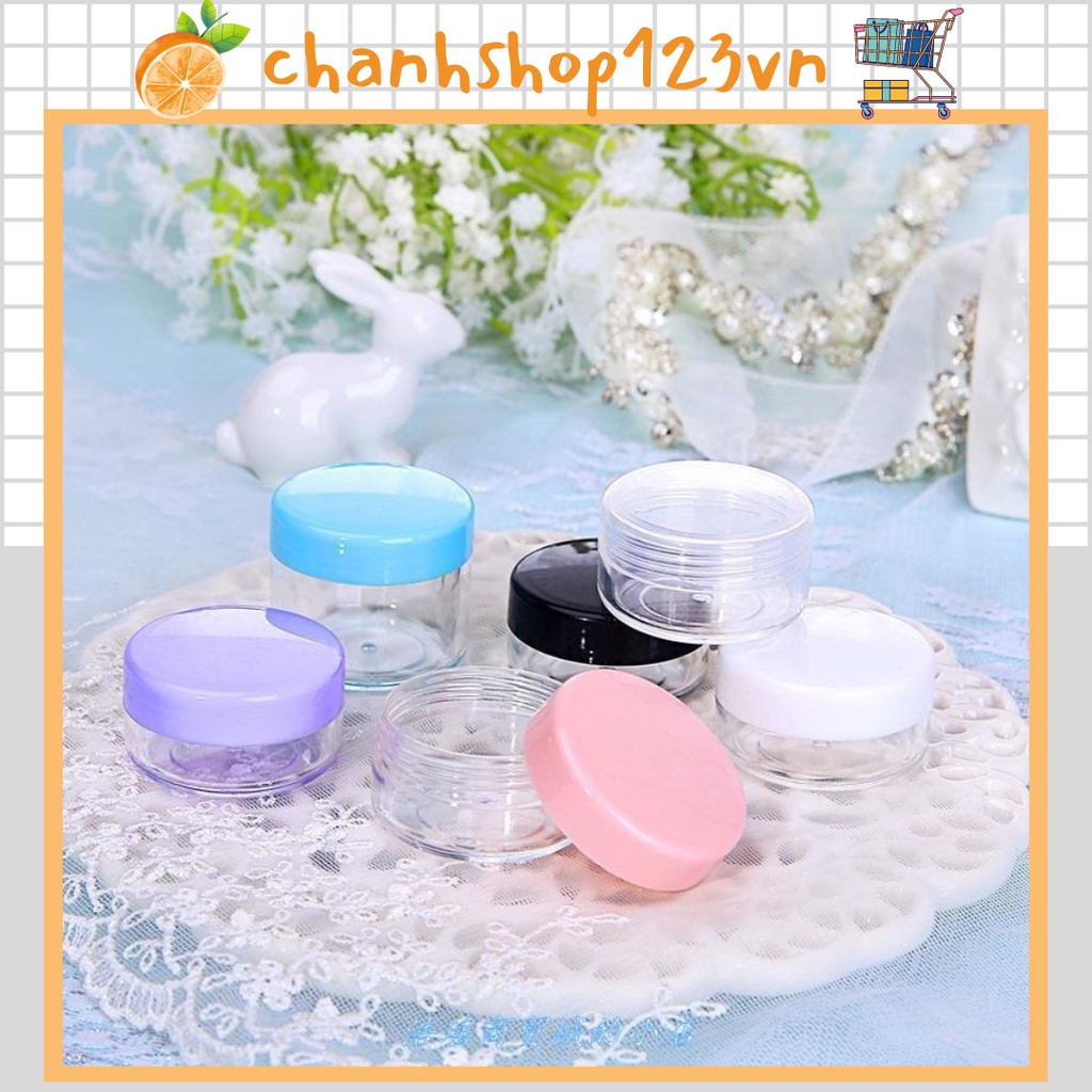 Hũ nhựa chiết mỹ phẩm mini, lọ nhựa đựng kem, son dưỡng, bột mặt lạ tiện dụng 3gr 5gr 10gr 15gr 20gr - 20602