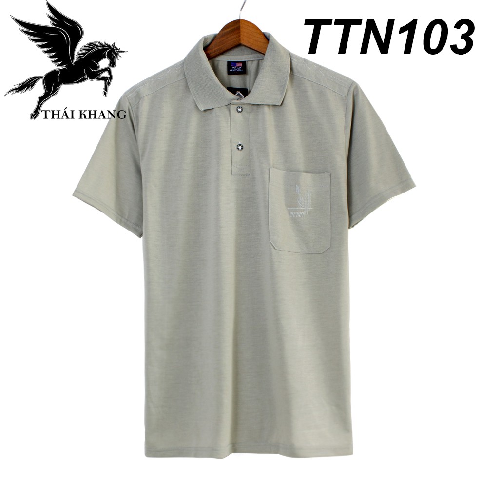 áo thun nam ngắn tay trung niên có cổ vải Cotton MÁT loại áo polo thun ngắn tay form rộng rãi ATHUN13