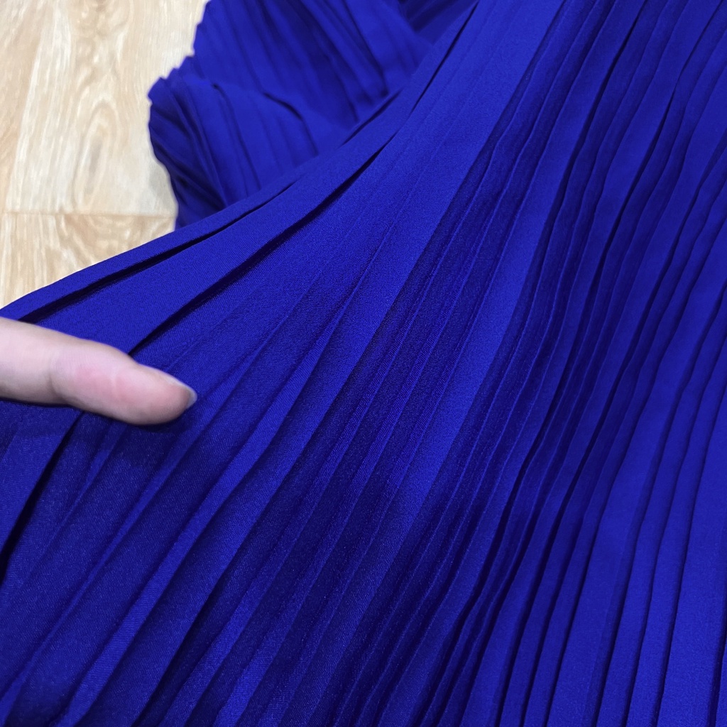 Váy suông dập li dáng dài, váy suông rộng bầu bí mặc thoải mái