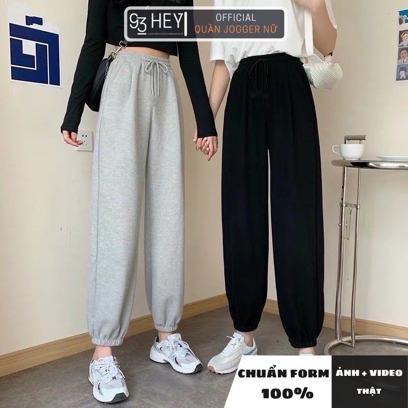 [ Mã FAMAYWA giảm 10K đơn 50K] Quần Jogger Ống Rộng Bo Gấu Dáng Dài Chất Nỉ Da Cá 93HEY QJG01