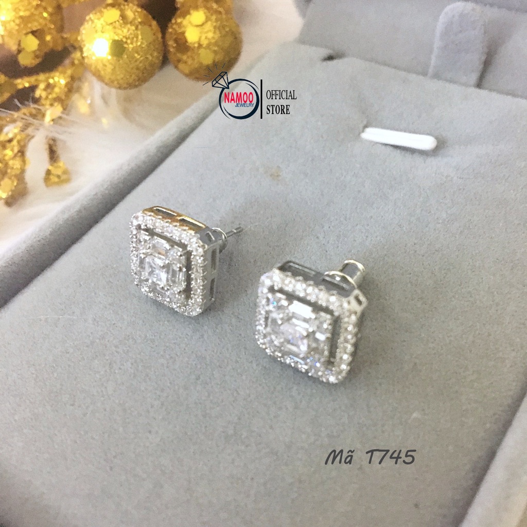 Khuyên Tai Nữ Mạ Bạc T745 Bền Màu Dùng Hàng Ngày Không Kiêng Nước