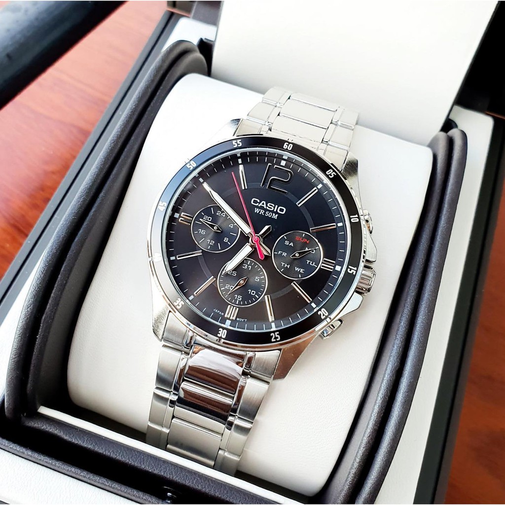 Đồng hồ nam Casio chính hãng MTP-1374, dây kim loại | BigBuy360 - bigbuy360.vn