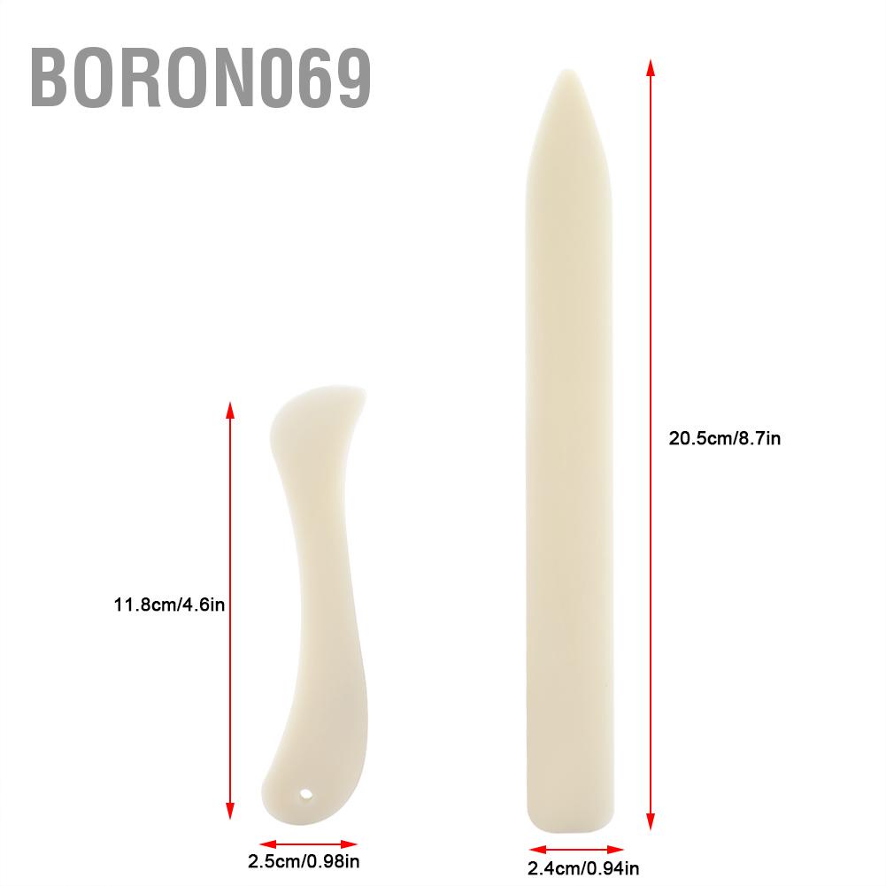 Boron069 2PCS/Set White Bone Folder Paper Creaser Tool Scoring Folding Creasing Edges