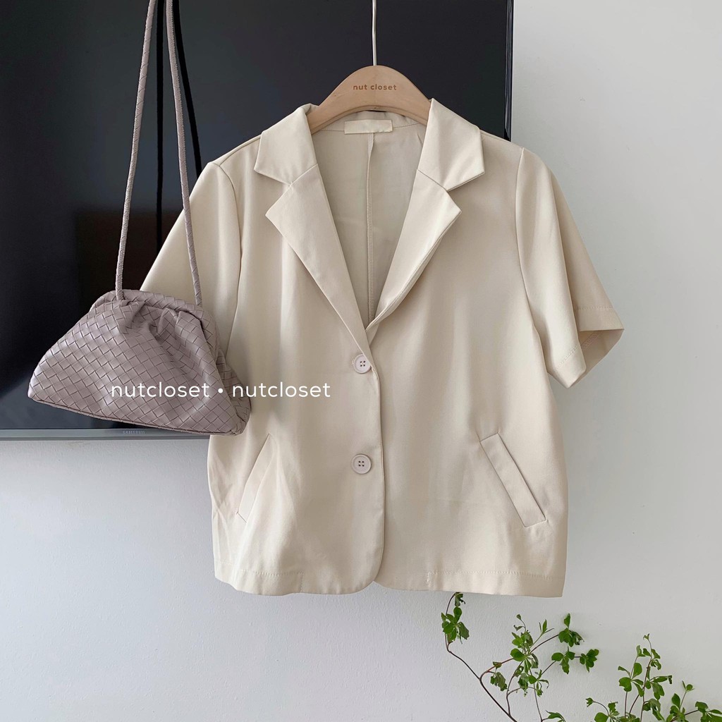 [Mã FAGREEN1505 giảm tới 30K đơn 99K] Áo blazer cộc tay dáng ngắn 2 cúc _ A0167 | BigBuy360 - bigbuy360.vn