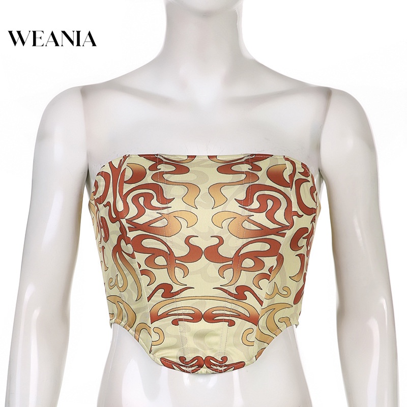 Áo Ống Ống In Họa Tiết Lưới Thời Trang Mùa Hè Cho Nữ