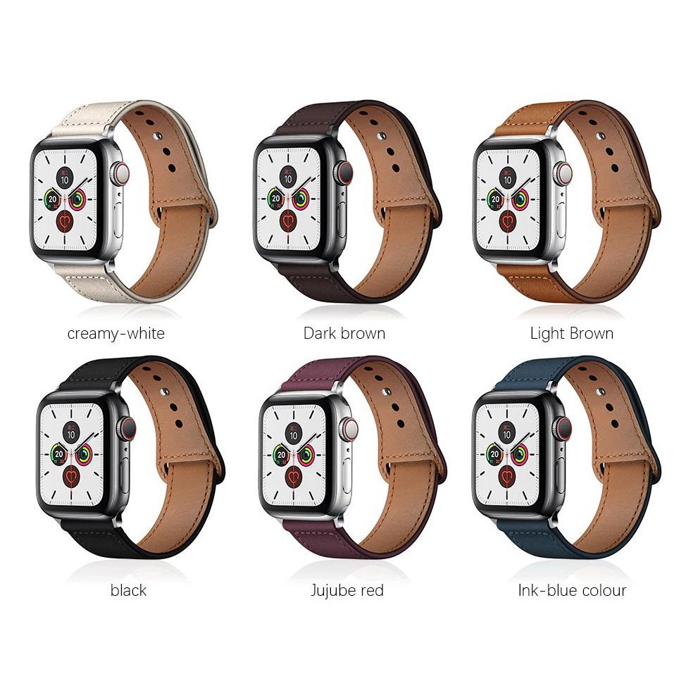 Dây đồng hồ Apple Watch bằng da Leather Strap dùng cho series 1/2/3/4/5/6/SE size 38/40mm và 42/44mm