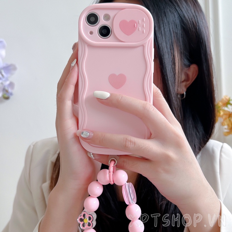 Ốp Điện Thoại Mềm Chống Sốc Họa Tiết Trái Tim Đơn Giản Viền Lượn Sóng Cho iphone 15 pro max 14 13 12 11 pro max