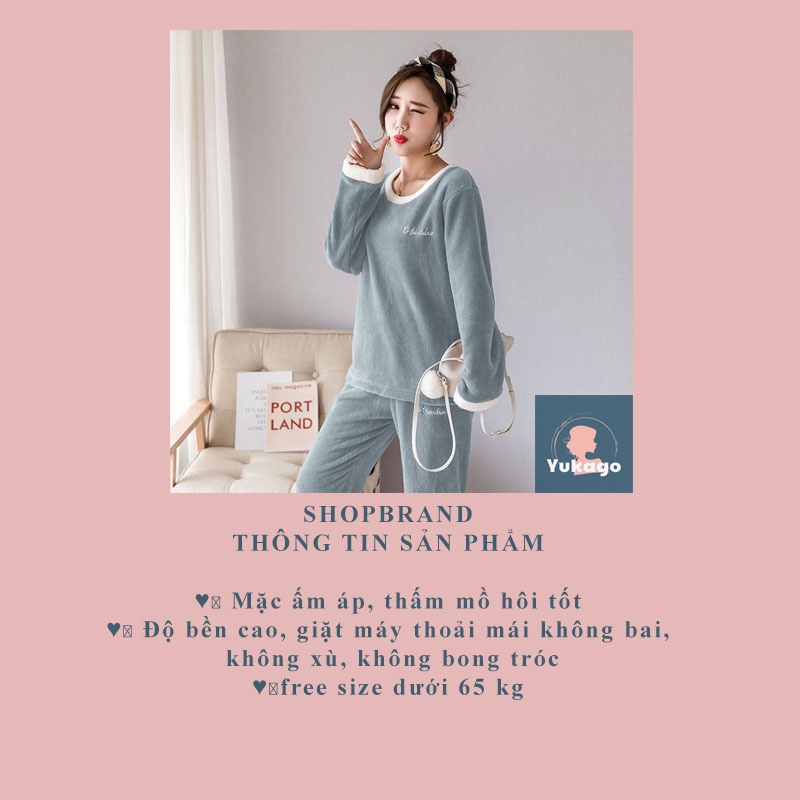 Bộ mặc nhà nữ tiểu thư mùa đông lông siêu mềm mại YUKAGO TB444114