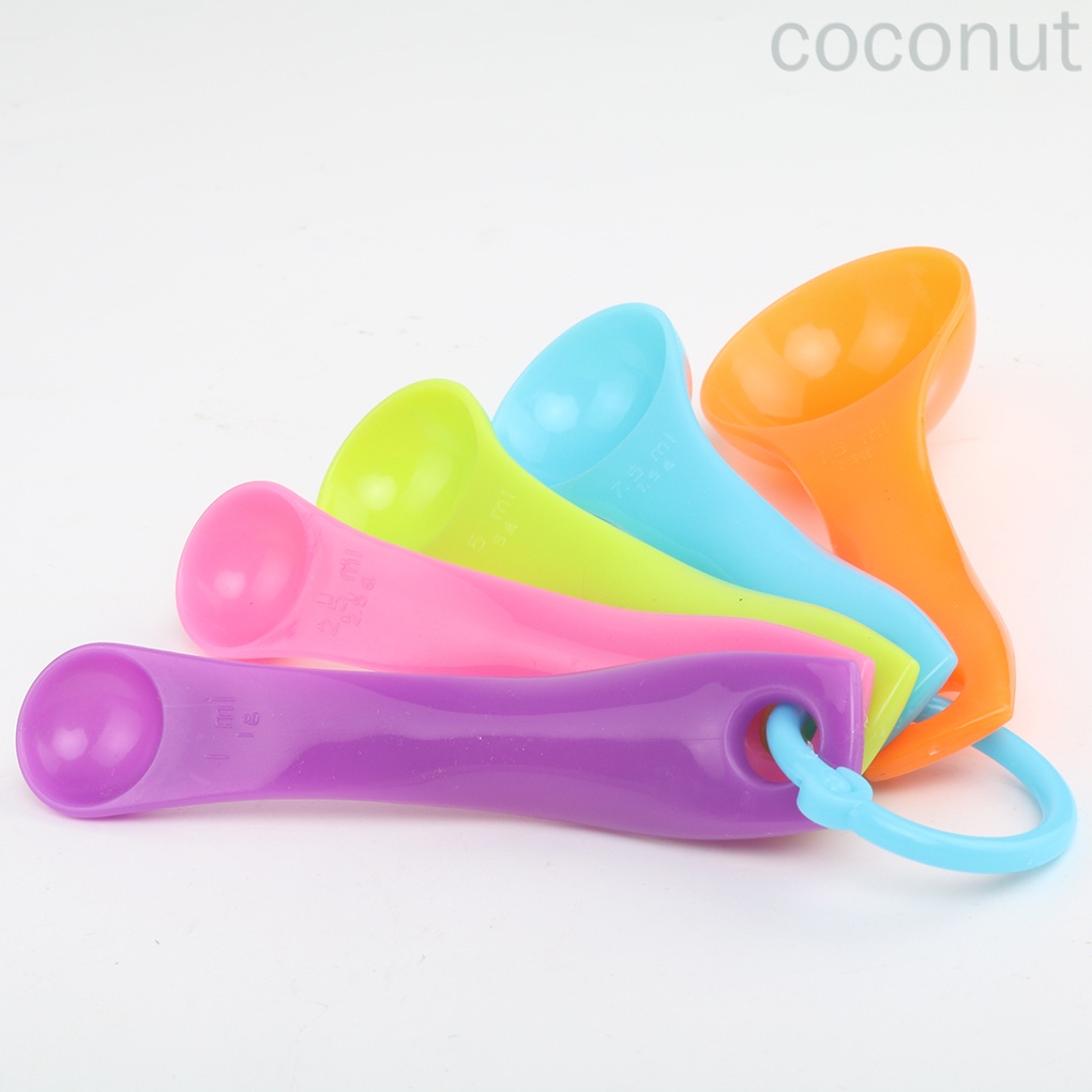 Set 5 Muỗng Đo Lường Làm Bánh Bằng Nhựa Resin Màu Ngẫu Nhiên