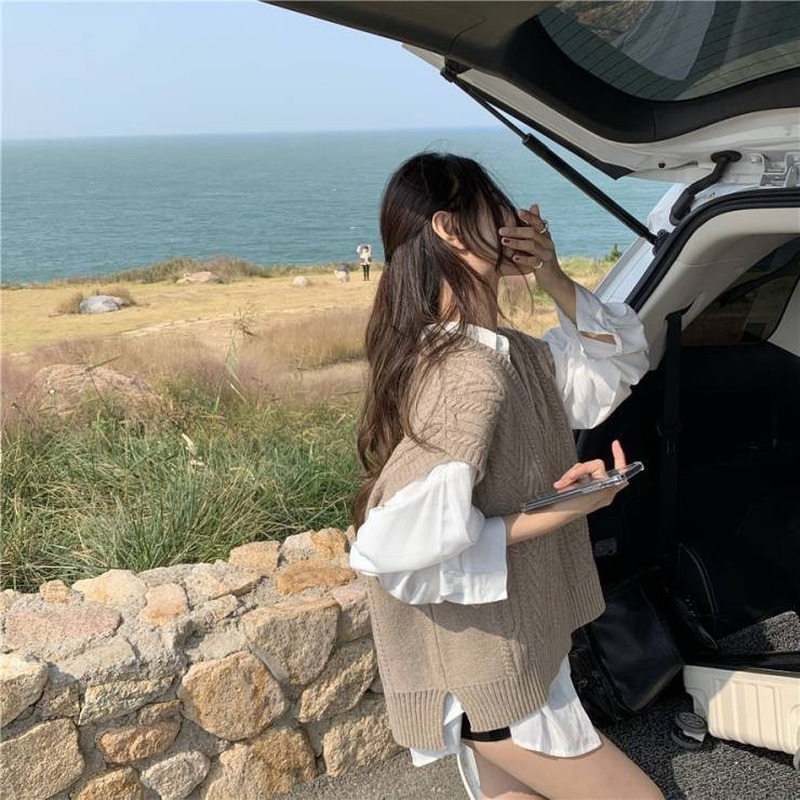 Áo Len Nữ Không Tay Cổ Chữ V Thời Trang Thu Đông Hàn Quốc 11200 | BigBuy360 - bigbuy360.vn