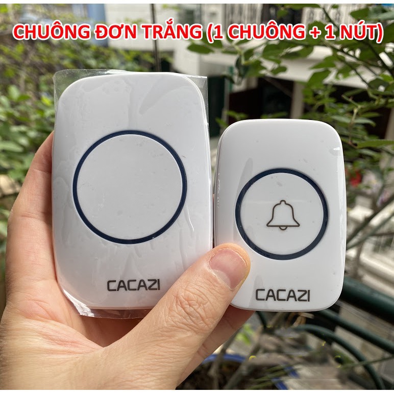 Chuông cửa không dây chống nước Cacazi A10 có đèn LED, bảo hành 12 tháng (loại cao cấp)