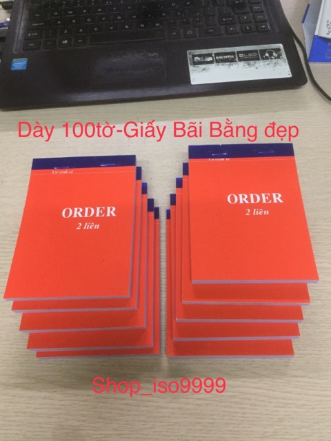 10 quyển Order 2 liên dày 100trang có rãnh xé