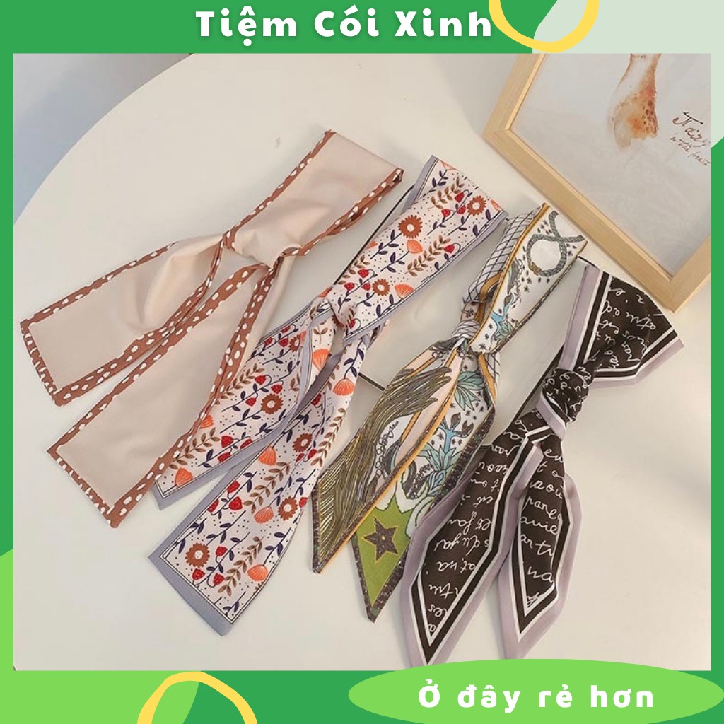 Khăn vải lụa buộc tóc, thắt nơ, choàng cổ, quấn quai túi xách xinh xắn thanh lịch thời trang