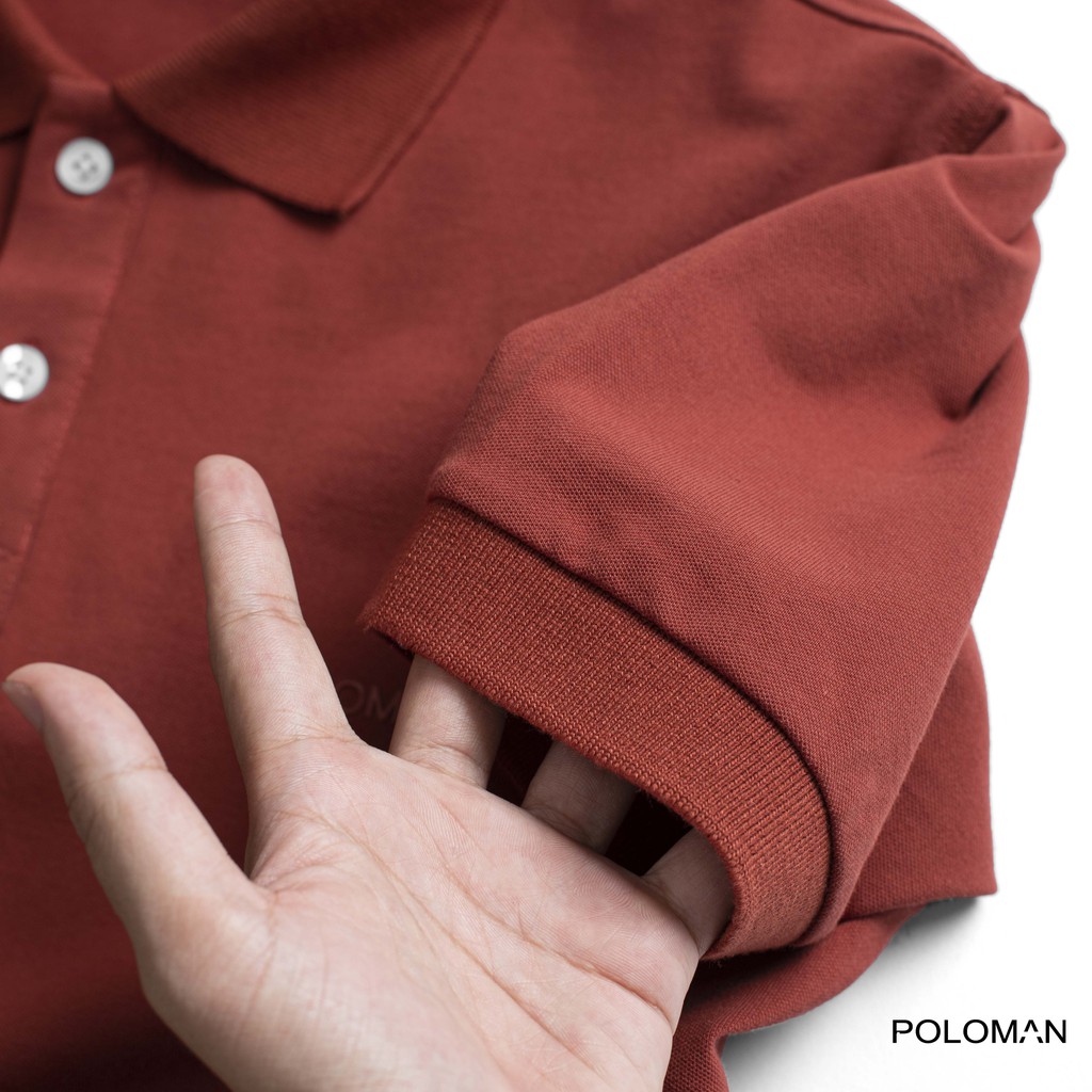 Áo thun POLO nam cổ bẻ BASIC vải cá sấu Cotton xuất xịn, chuẩn đẹp, màu Đỏ - POLOMAN