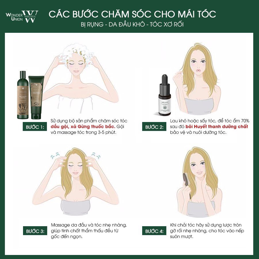 Combo Dầu Gội Weilaiya 20ml và 2 Lọ Serum Mọc Tóc 5ml Ngăn Rụng Tóc Kích Thích Mọc Tóc