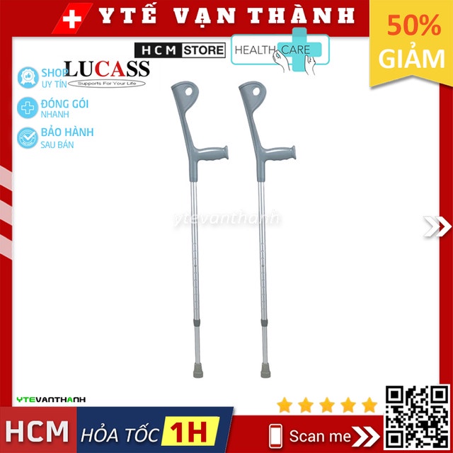✅ Nạng Khuỷu Tay Lucass C-37 (Hợp Kim Nhôm) | Cao Cấp - Siêu Nhẹ - Tăng Giảm Chiều Cao -VT0890