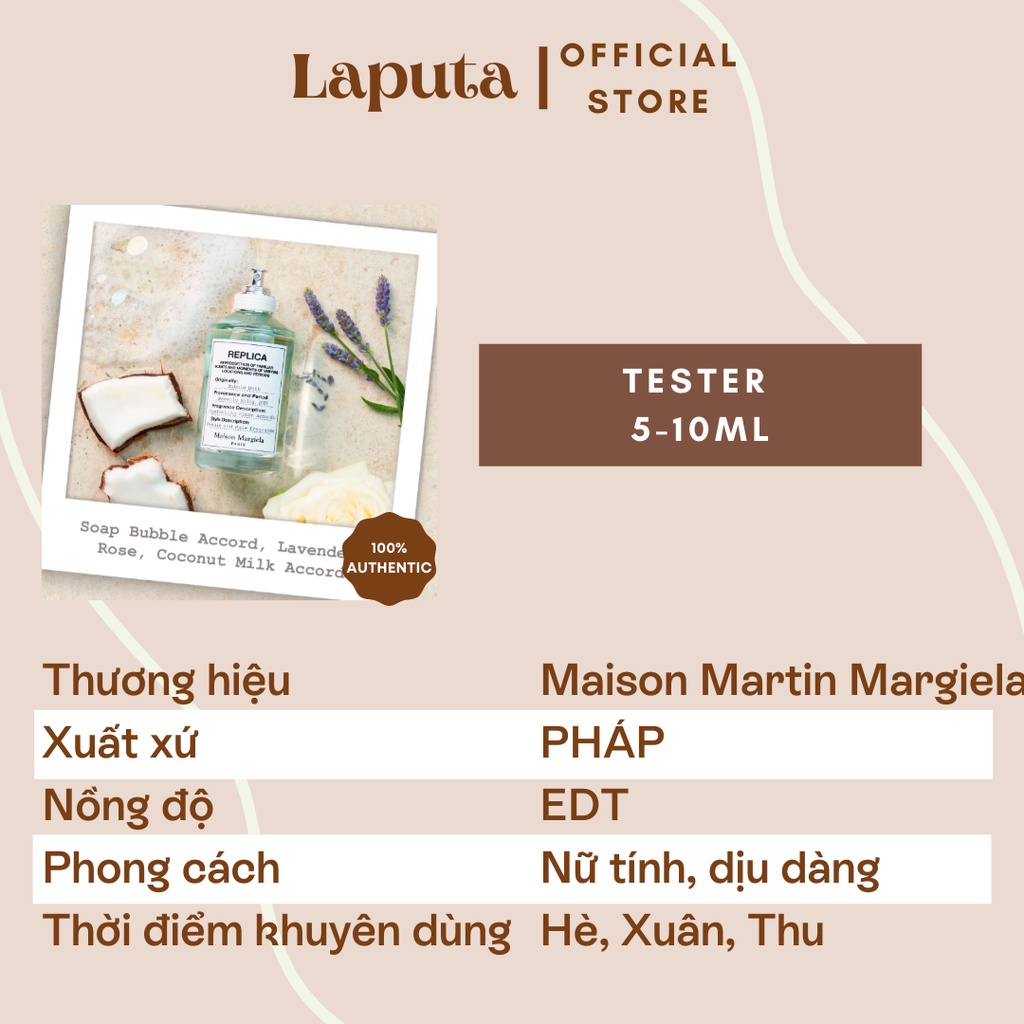 Nước Hoa Unisex Replica Bubble Bath LAPUTA Mẫu thử 5ml, 10ml