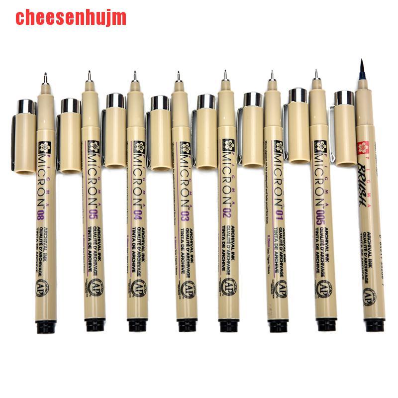 [cheesenhujm]8PCS Sakura Pigma Micron Fine Line Pen Art Supplies 005 01 02 03 04 05 08 BRUSH