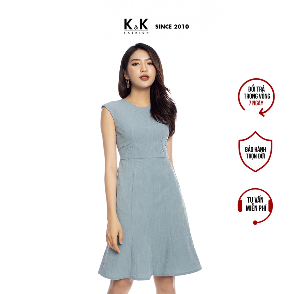 Đầm Đuôi Cá Dáng Chữ A K&K Fashion KK106-03 Màu Xanh