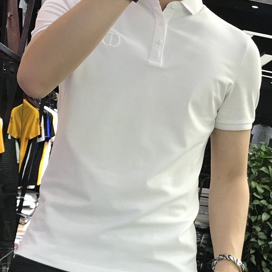 Áo thun cổ bẻ thêu ngực, áo polo trắng full size vải cá sấu form chuẩn - KO Fashion