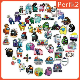  50 Pcs Among Us Stickers Cartoon Cute Vinyl for Laptop Skateboard