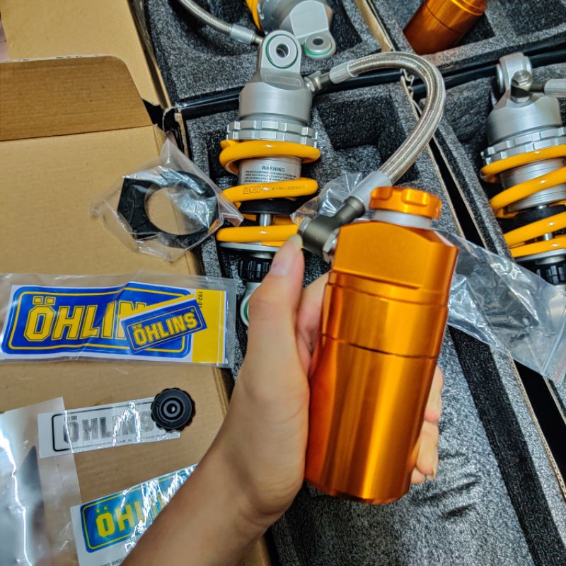 Phuộc OHLINS bình dầu xoay 360° có tặng kèm núm chỉnh lắp Ex135 Ex2010 Ex150 Ex155 Ex2010