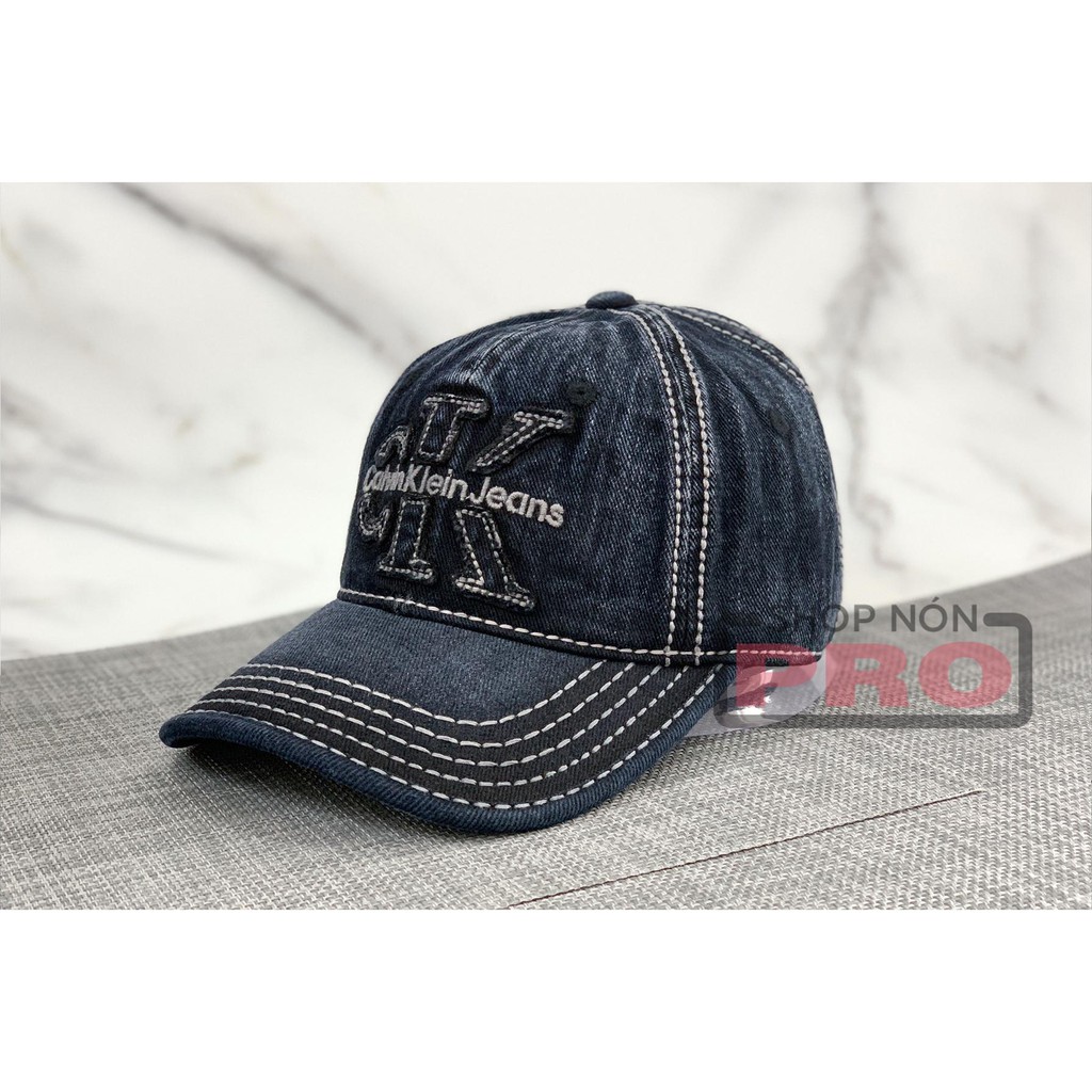 Nón Lưỡi Trai Jean Xanh Navy Khóa Kim Loại Form Mềm AB-30013