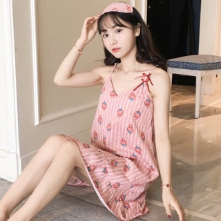 Váy cotton 2 dây chất bao mát(có mút ngực)