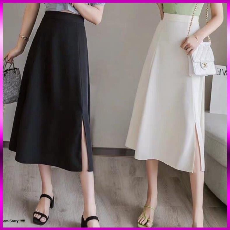 [ Xả Kho 3 Ngày ] CHÂN VÁY DÀI XẺ TRƯỚC UZZANG,CHÂN VÁY DÀI PHONG CÁCH HÀN QUỐC