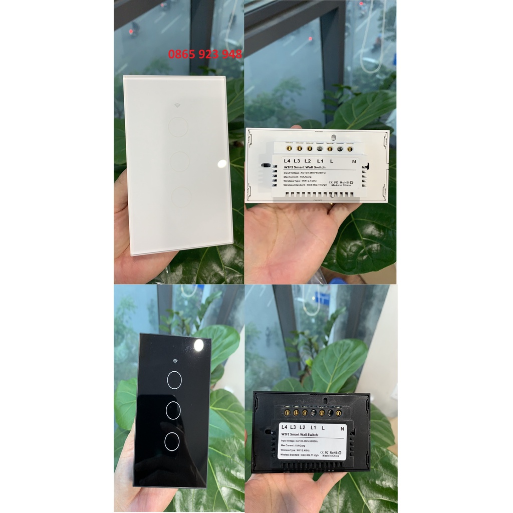 [bh 6 tháng]CÔNG TẮC THÔNG MINH WIFI TUYA SMARTLIFE CÓ RF433 3 NÚT CẢM ỨNG HÌNH CHỮ NHẬT LOẠI 1 DÙNG CHO NHÀ THÔNG MINH