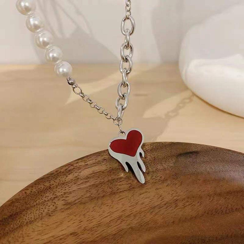 VANES1 Vòng Cổ Choker Hình Trái Tim Phong Cách Hip Hop Hàn Quốc Thời Trang Cho Nữ