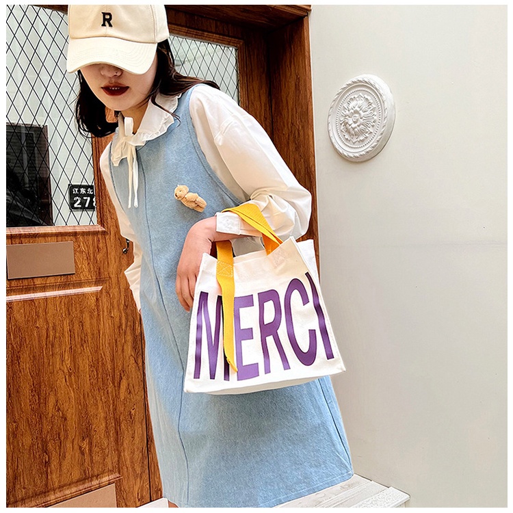 Túi Xách Đeo Vai Vải Bạt Dây Bản Rộng Phong Cách Hàn Quốc Đơn Giản Thời Trang Mới 2022