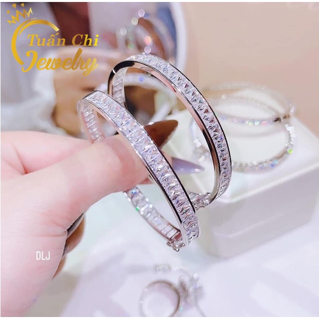 Lắc Tay Nữ Bản Đính Full Đá Cao Cấp, Bảo Hành Chất Lượng