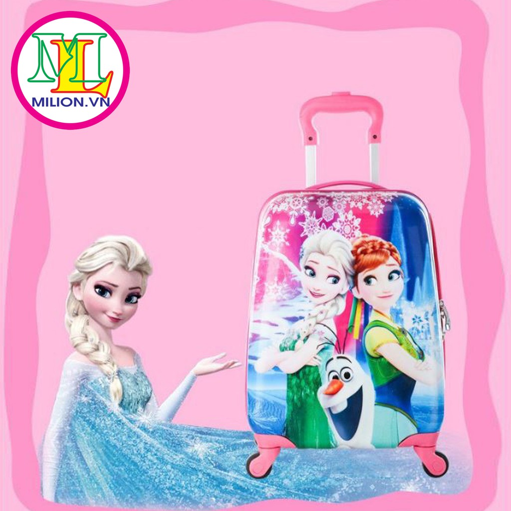 Vali nhựa kéo trẻ em. Vali du lịch cho bé yêu, ngộ nghĩnh, dễ thương. Hàng cao cấp - In 2 mặt (Được chọn màu và hình)