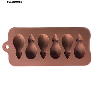 6 Cavities Mouse Silicone Cake Pudding Jelly Mold Chocolate DIY