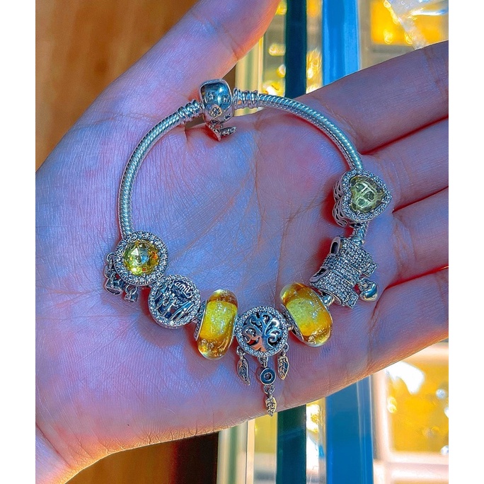 Hạt charm radiant màu vàng Bạc s925 ( vừa tất cả các vòng tay)