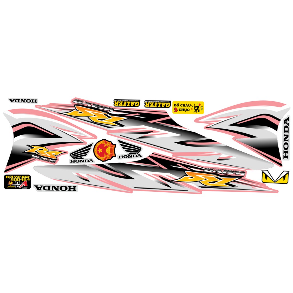 Tem rời Wave a 50 - 100 cc Đời 2006-2016 Mẫu RS giả zin 2021 Phiên Bản Các Màu 900464