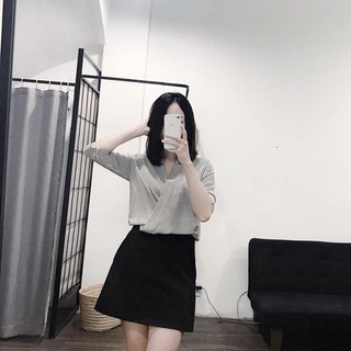 áo kẻ vạt chéo