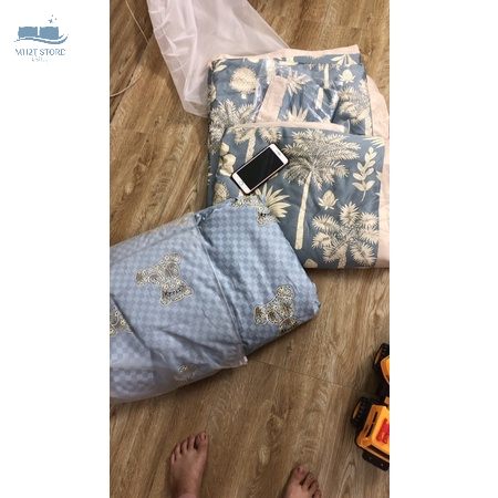 Bộ chăn ga gối lụa thái lạnh chăn hè 4 món mẫu 3  MH2T STORE