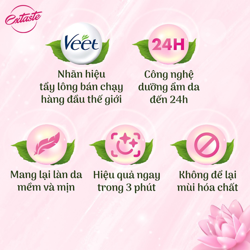 Kem tẩy lông Veet Silk And Fresh cho da thường sạch trong 3 phút 25/50g