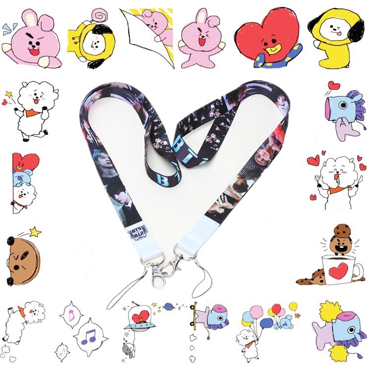 44cm BTS bangtan bé trai BT21 Dây buộc điện thoại di động Dây chìa khóa Jung Kook V RM SUGA Jin Jimi