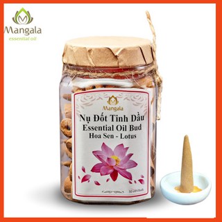 NỤ ĐỐT THƠM Tinh dầu HOA SEN Mangala TẶNG KÈM Phụ Kiện Đốt 50 viên CAM KẾT KHÔNG HƯƠNG LIỆU VÀ HÓA CHẤT