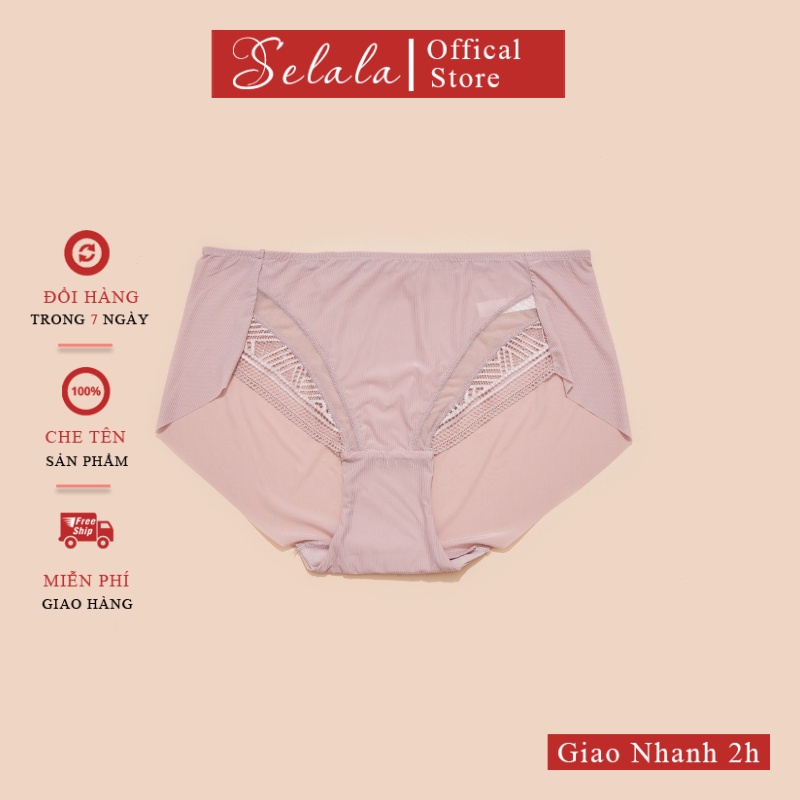 Quần Lót Su Selala Phối Ren Cạp Vừa Thông Thoáng Co Giãn 4 Chiều QS23