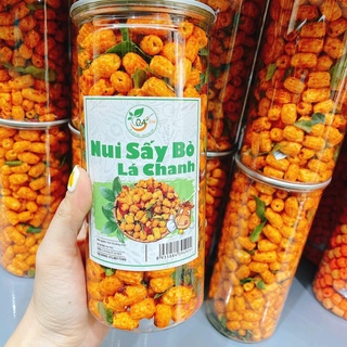 Nui sấy khô bò lá chanh, nui giòn xóc bò lá chanh đồ ăn vặt hafarm 300g - h009